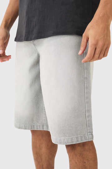 DENIM JORTS IN LIGHT GREY