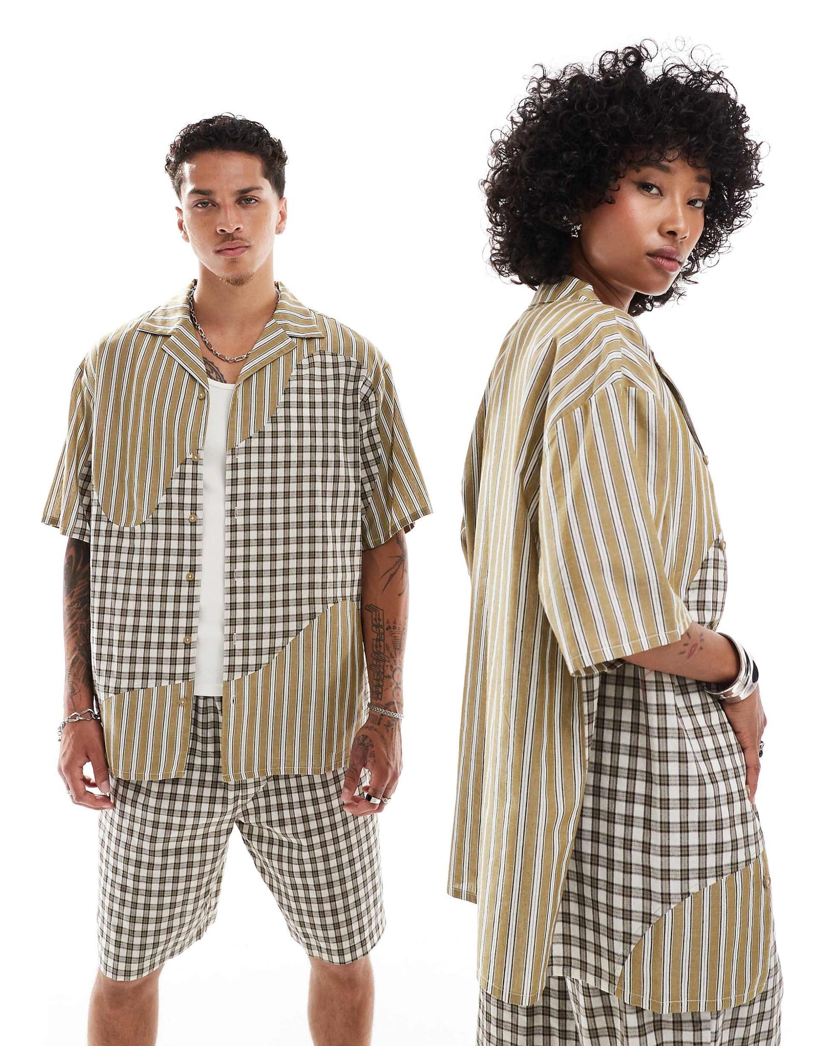 Slice strip body oversized shirt